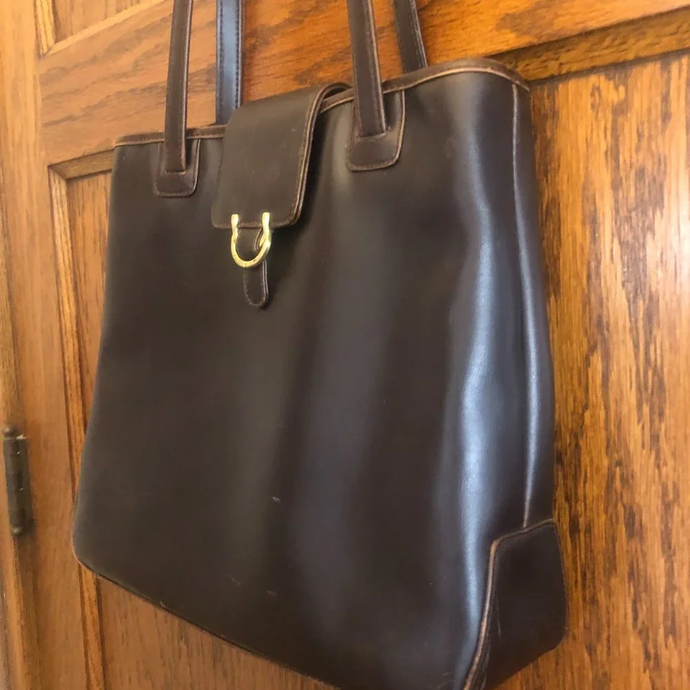 Vintage Liz Claiborne Lush Brown Leather Classic Shoulder Bag / Satchel - Picture 2 of 16